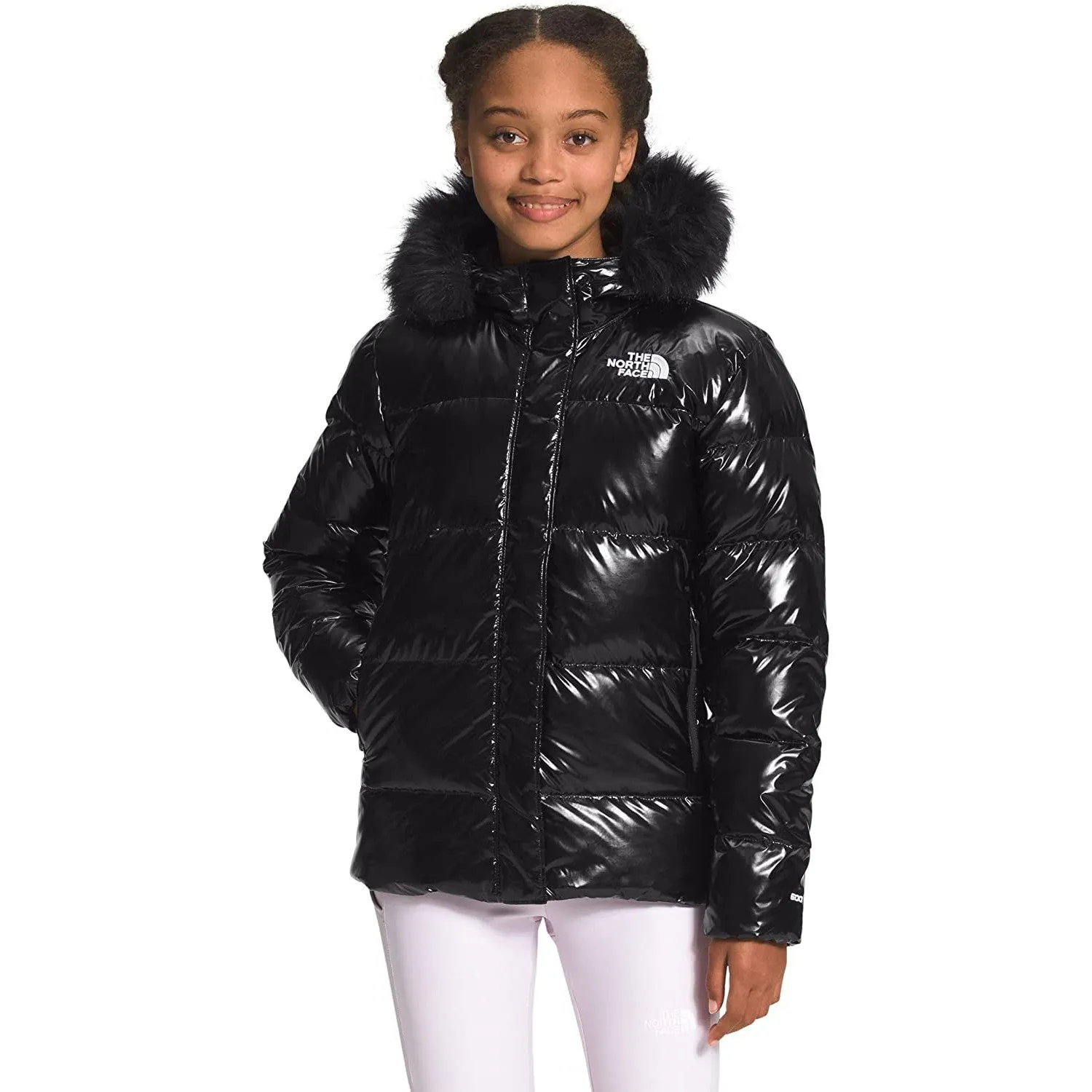 The North Face Girls' Printed North Down Fleece-Lined Parka