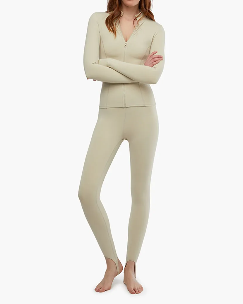 Thermal High Rise Stirrup Legging | Taupe