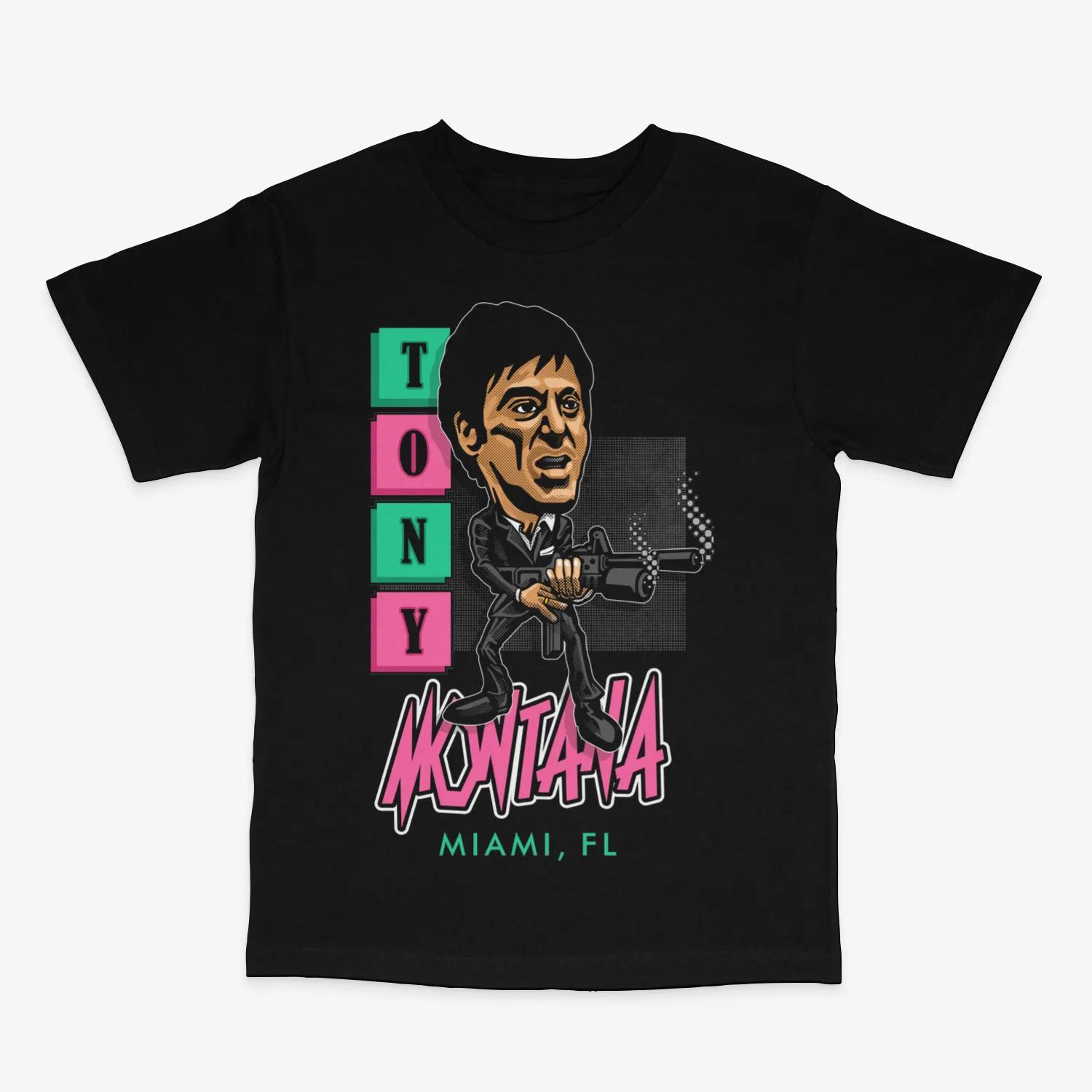 Tony Montana Toon Black Tee