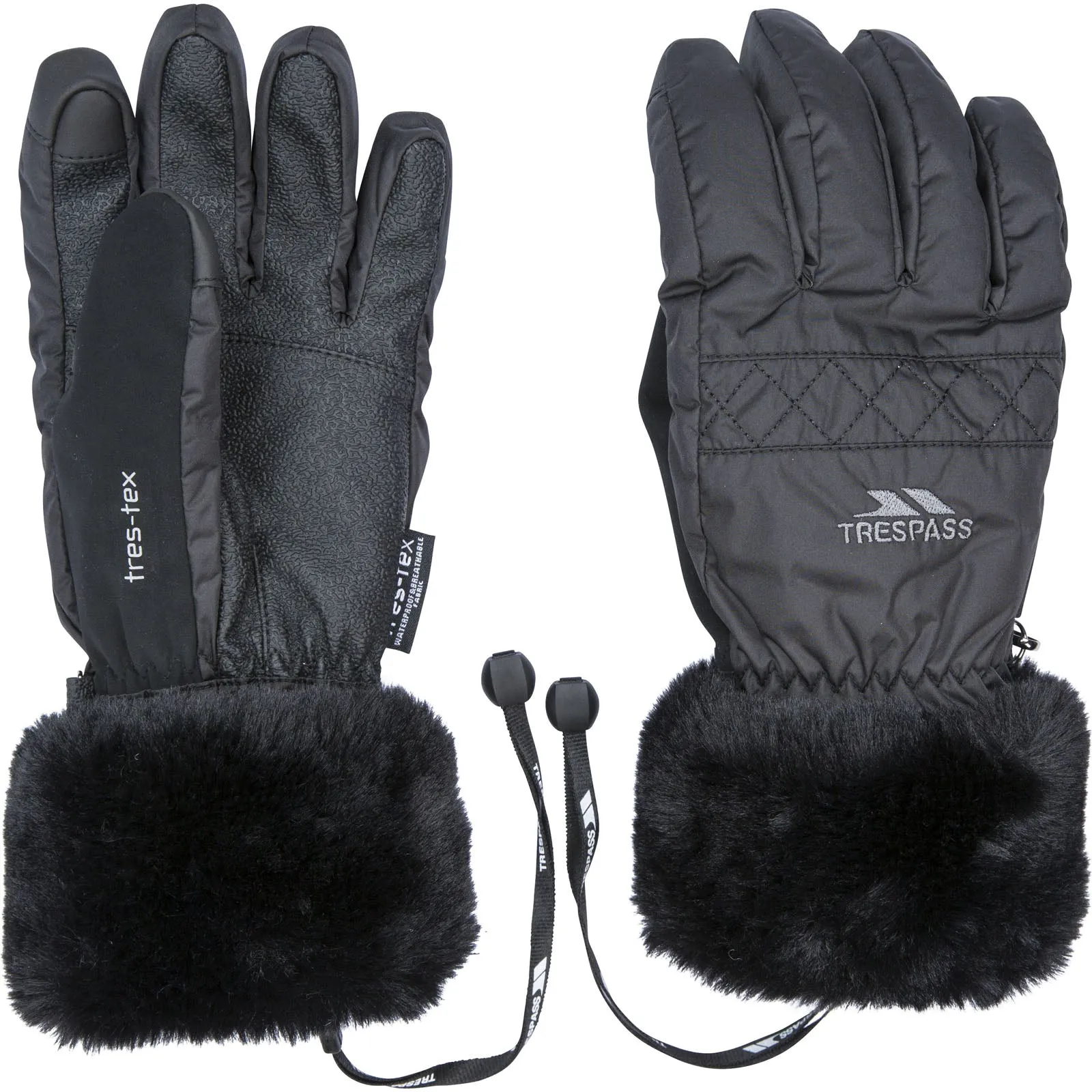 Trespass Adults Waterproof Faux Fur Gloves