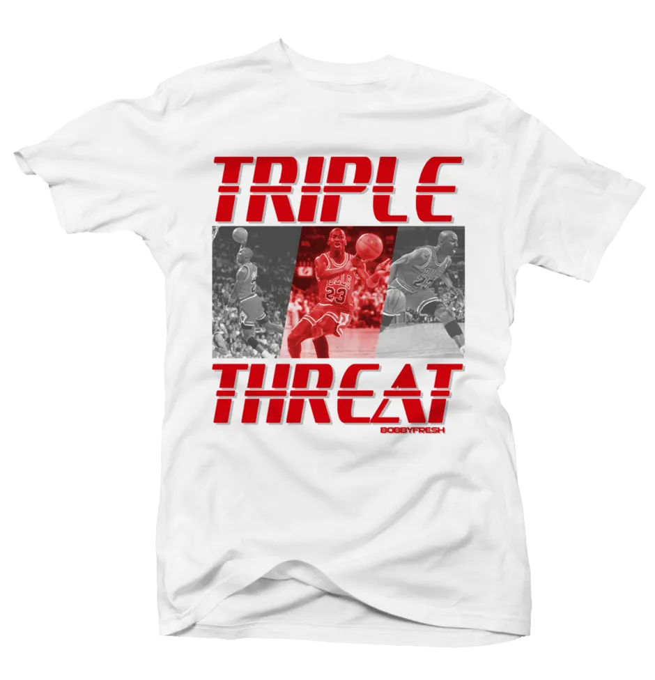 Triple Threat White Tee