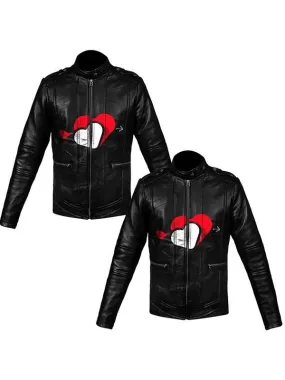 Valentines Couple Black Leather Jacket - New American Jackets