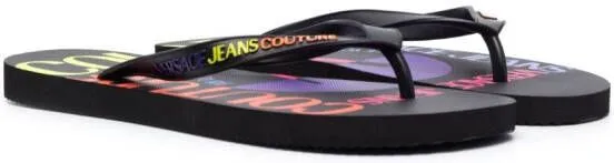 Versace Jeans Couture logo-embossed flip-flops Black