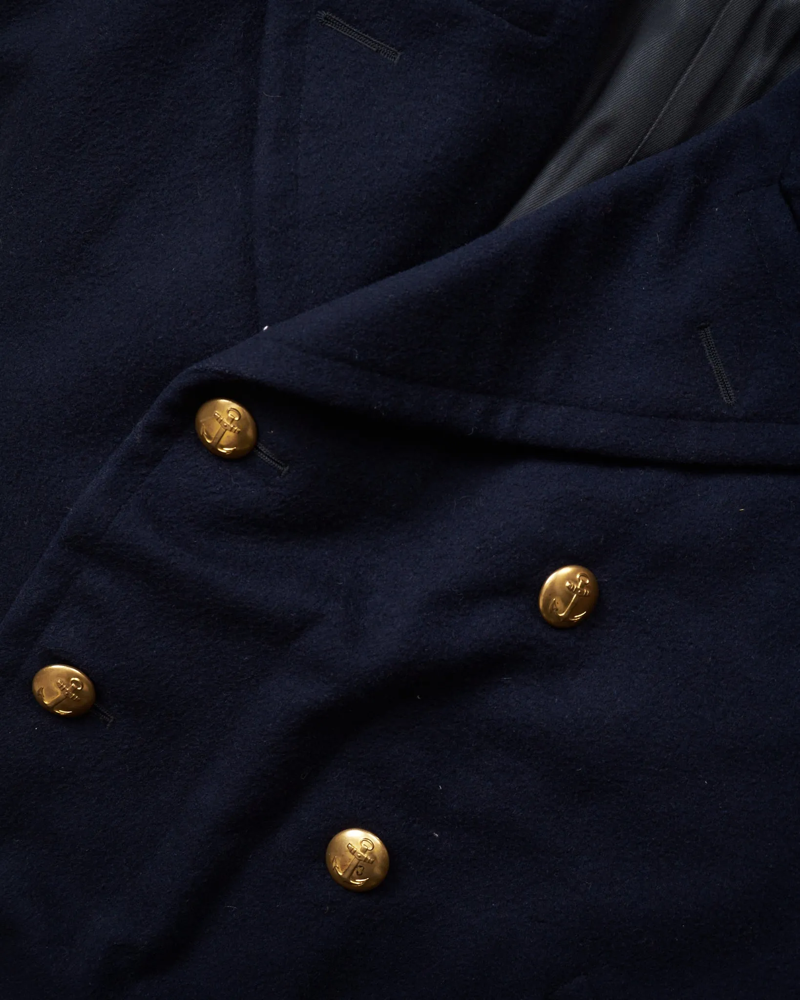 Vintage Swedish Navy Wool Coat Size D 104