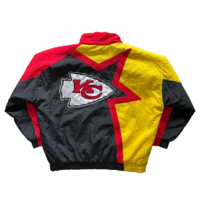 WESTSIDE STOREY VINTAGE | VINTAGE 90S APEX COLLISION KC CHIEFS PUFFER JACKET - BLACK/ RED/YELLOW