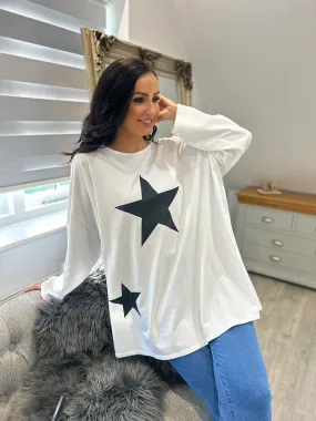 White Multi Star Top Sally