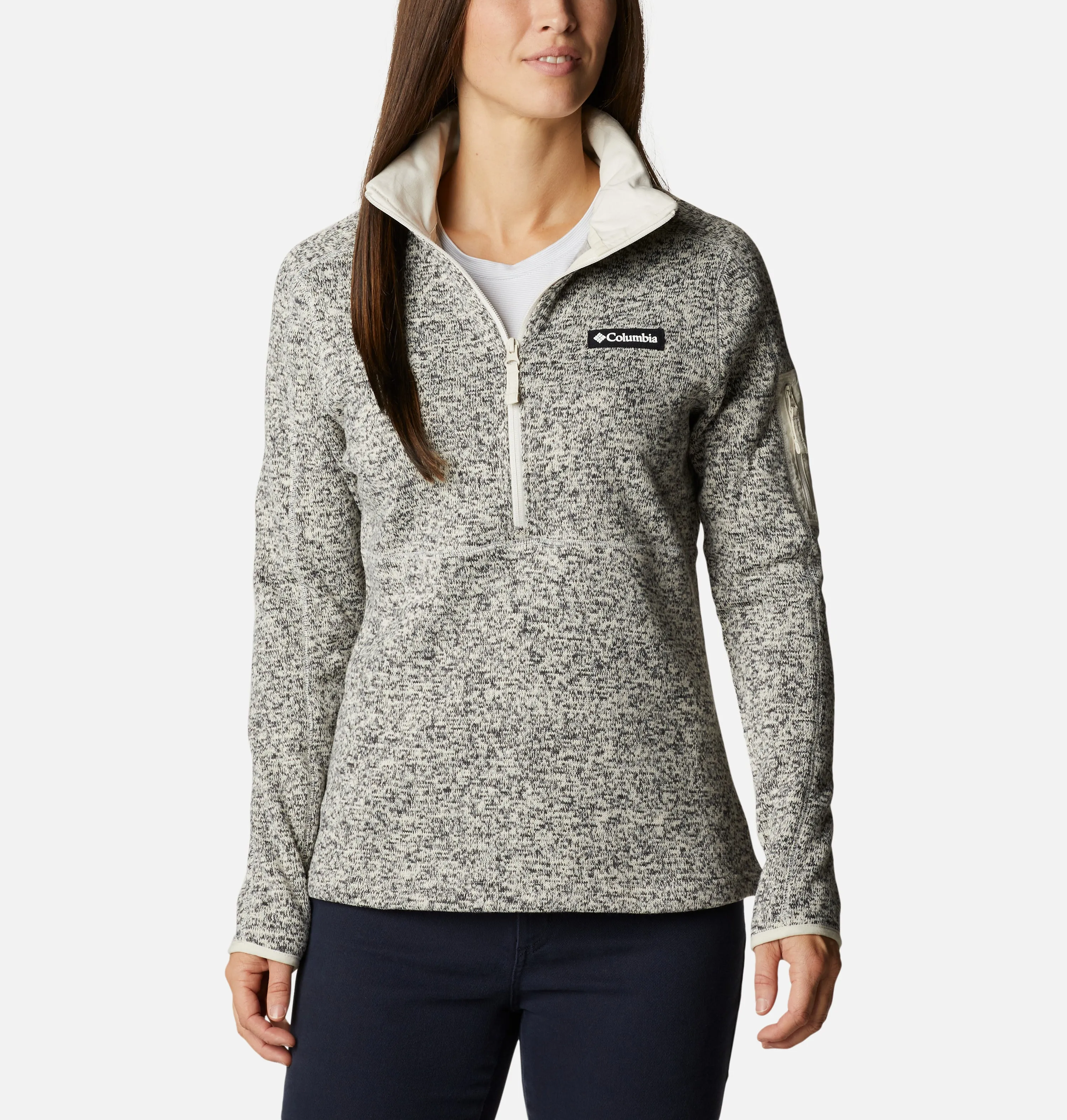 Women’s Columbia Sweater Weather Fleece Half Zip Pullover Chalk Heather