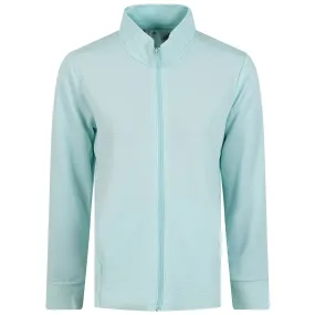 Womens Textured Full Zip Mid Layer Semi Flash Aqua - W23