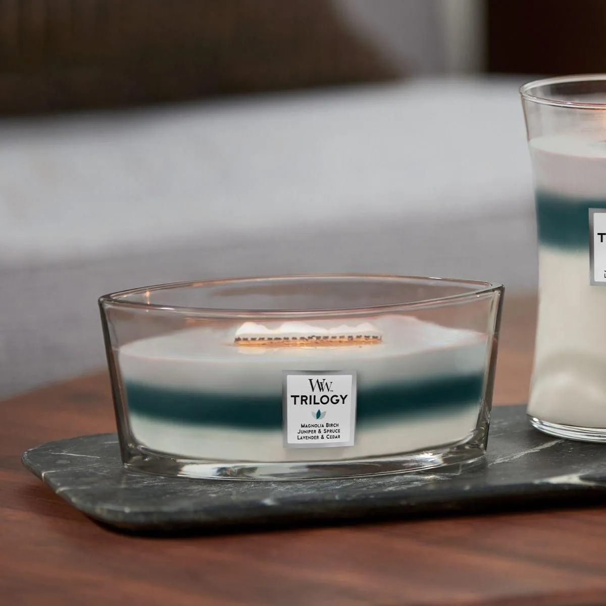 WoodWick Icy Woodland Trilogy Candle Crackles As It Burns Ellipse Hearthwick