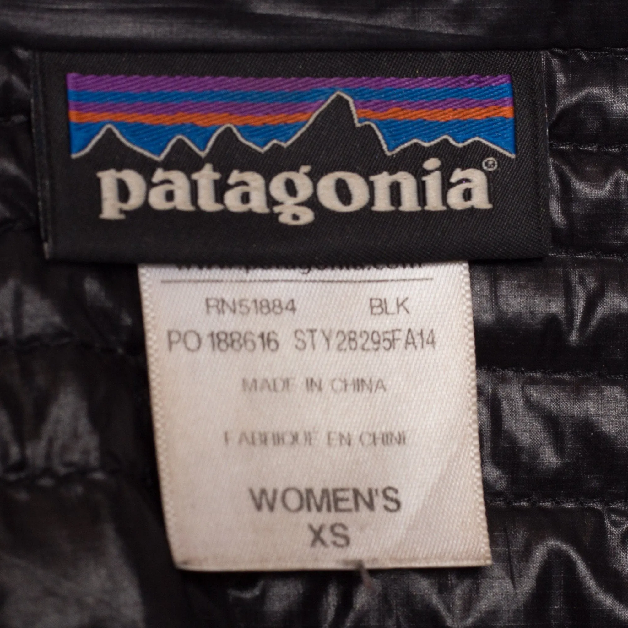 XS Patagonia Black Fiona Lightweight Down Fill Parka