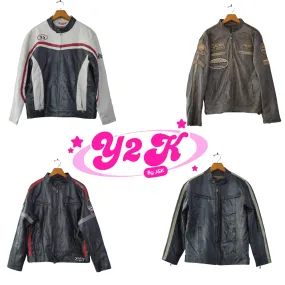 Y2K IT Girl Leather Racing Jackets